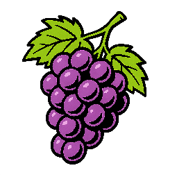 grapes stylized as comic