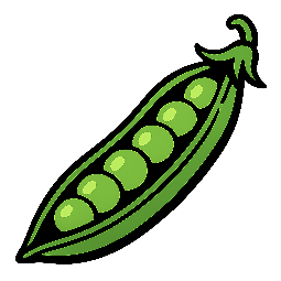 peas-in-pod stylized as comic