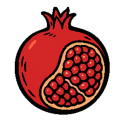 pomegranate stylized as comic