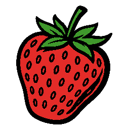 strawberry stylized as comic
