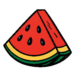 watermelon-slice stylized as comic