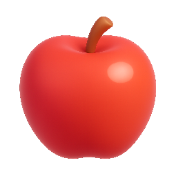 apple stylized as shiny