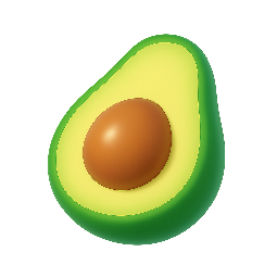 avocado stylized as shiny