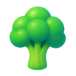broccoli stylized as shiny