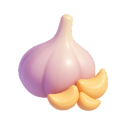 garlic-bulb stylized as shiny