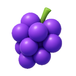 grapes stylized as shiny
