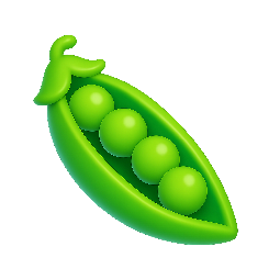 peas-in-pod stylized as shiny