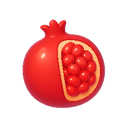 pomegranate stylized as shiny