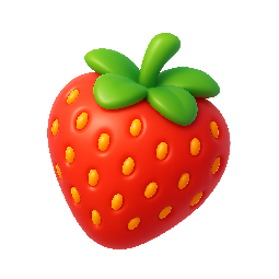 strawberry stylized as shiny