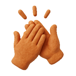 clapping-hands stylized as claymation