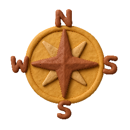 compass-rose stylized as claymation