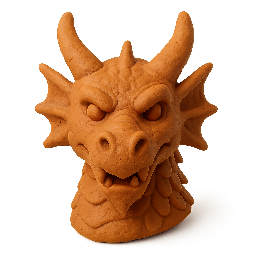dragon stylized as claymation