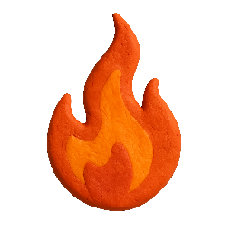 flame stylized as claymation