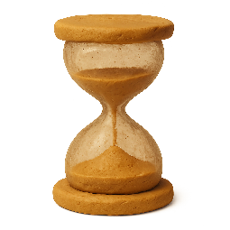 hourglass stylized as claymation