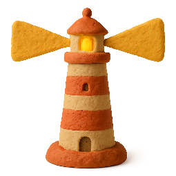 lighthouse stylized as claymation