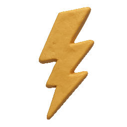 lightning-bolt stylized as claymation