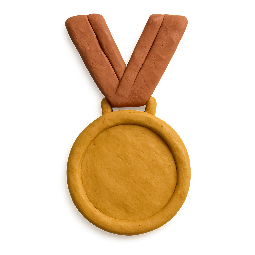 medal stylized as claymation