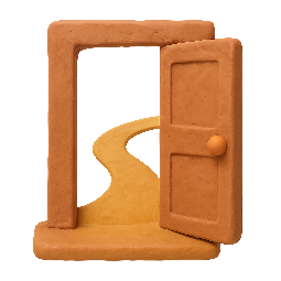 open-doorway stylized as claymation