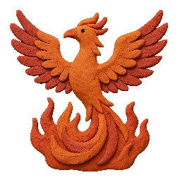 phoenix stylized as claymation