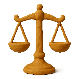 scale-of-justice stylized as claymation