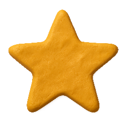 star stylized as claymation