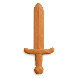 sword stylized as claymation