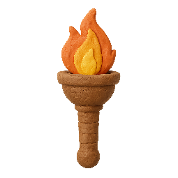 torch stylized as claymation