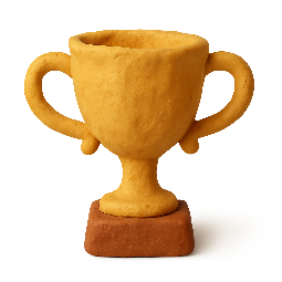 trophy stylized as claymation