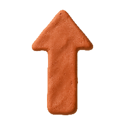 upward-arrow stylized as claymation