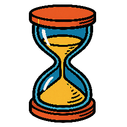 hourglass stylized as comic