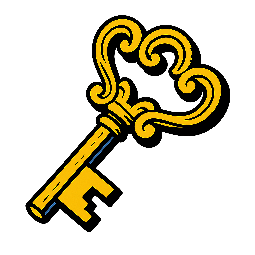 key stylized as comic