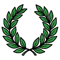 laurel-wreath stylized as comic
