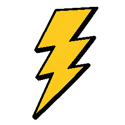 lightning-bolt stylized as comic