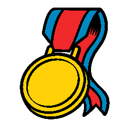 medal stylized as comic