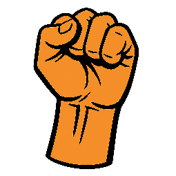 raised-fist stylized as comic