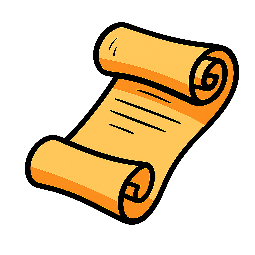 scroll stylized as comic