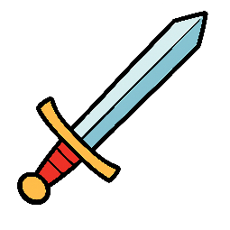 sword stylized as comic