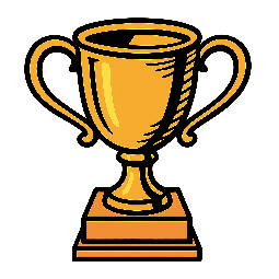 trophy stylized as comic