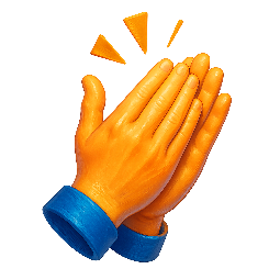 clapping-hands stylized as digital