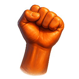 raised-fist stylized as digital