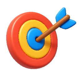 arrow-hitting-target stylized as shiny