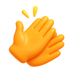 clapping-hands stylized as shiny