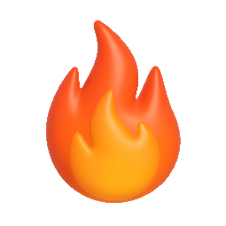 flame stylized as shiny