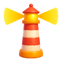 lighthouse stylized as shiny