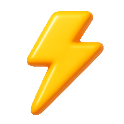 lightning-bolt stylized as shiny