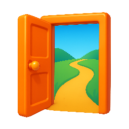 open-doorway stylized as shiny