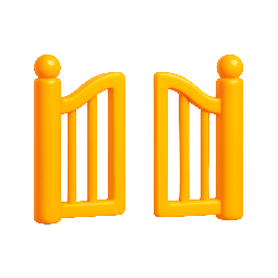 open-gate stylized as shiny