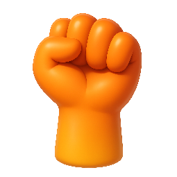 raised-fist stylized as shiny