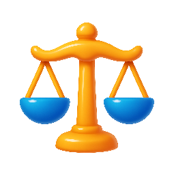 scale-of-justice stylized as shiny