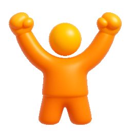 victory-pose stylized as shiny